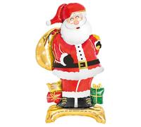 OH YEAH - Globo con Base Foil de Papá Noel para Navidad - Tamaño XXL - 110 cm - Accesorios Árbol, Fiesta, Photocall y Eventos Festivos - Decoración Navideña - Regalo Único - Santa Claus