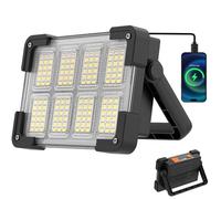 OHAYORI Foco LED Recargable, Luz de Trabajo Portátil USB de 4 Modos, 6000 mAh Banco de Energía, Luz de Trabajo LED Solar Impermeable para Exteriores para Acampar, Jardín, Pesca, Garaje, Emergencia