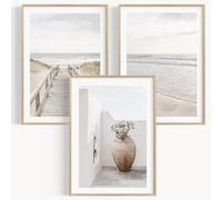 OHBIMBA® Set De 3 Cuadros Decoracion Salon Modernos Con Laminas Decorativas Pared Decoracion Marinera - Cuadros Decorativos Decoracion Pared - Lienzos Decorativos Tamaño 50 X 70 cm - Colección Playa