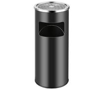 OHMG Basurero con Cenicero de Pie de 30 L,Cubo Interior Extraíble,Cubo de Basura de Acero Exterior para la Oficina, el Hotel y el Jardín,Contenedor de residuos,Papelera Cenicero