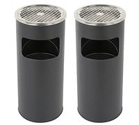 OHMG Basurero con Cenicero de Pie de 30 L,Cubo Interior Extraíble,Cubo de Basura de Acero Exterior para la Oficina, el Hotel y el Jardín,Contenedor de residuos,Papelera Cenicero