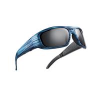 OhO - Gafas de cámara de 64 GB, resolución de 24 m, H.265 1080P, Lentes Inteligentes con Lentes de Sol UV400 para Deportes al Aire Libre, Unisex, Blue Strip-64GB, 64GB