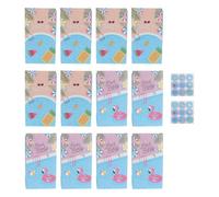 OHPHCALL 12 Piezas Bolsa de Papel para Dulces Bolsas de Papel Temática de Animales del Bosque 2 Hojas de Pegatinas Fiesta Verano para Candy y Manualidades