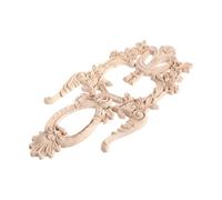 OHPHCALL Aplique de Madera Tallada Europeo, Flor Decorativa Adhesiva, Beige, Vertical, para Techo y Banco, Decoración Clásica Elegante para Puertas y Muebles