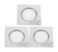 OHPHCALL Filtro de Drenaje Cuadrado para Lavabo y Ducha, 3 Unidades de Acero Inoxidable Recogedor de Pelos para Desagüe en Cuarto Húmedo y Fregadero