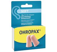 OHROPAX Tapones para los oídos blandos de espuma suave - muy discretos y cómodos - Aislamiento acústico SNR 31 dB - Ideal para relajarse, dormir y trabajar - 10 unidades