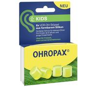 OHROPAX Tapones para los oídos Kids - Protección contra el ruido para oídos pequeños - Tapones de silicona moldeable - Aislamiento acústico SNR 23 dB - Ideal para ocio, aprendizaje y natación - 8