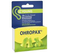 OHROPAX Young Tapones para los oídos - para oídos con conductos auditivos más pequeños - Tapones IN-EAR de espuma suave - Aislamiento acústico SNR 35 dB - Ideal para descanso, concentración y tiempo