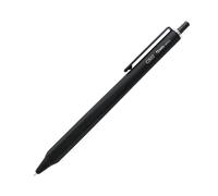 OHTO GS02 - Bolígrafo de gel con rodillo, punta aguja retráctil 0.5 mm, barril negro, tinta negra de secado ultra rápido, cuerpo híbrido metálico, GS02-G5-BK