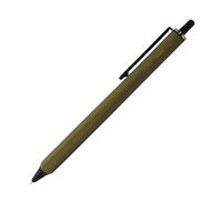 OHTO GS02-G5-KK - Bolígrafo de gel con rodillo, punta de aguja retráctil de 0.5 mm, barril caqui, bolígrafo de tinta de gel negro de secado ultra rápido, cuerpo híbrido totalmente metálico, GS02-G5-KK
