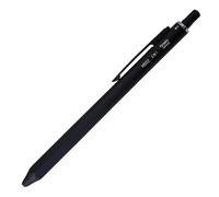 OHTO MS02 - Bolígrafo multifunción 3 en 1, equipado con punta de aguja de 0,7 mm, tintas negras y rojas a base de aceite, portaminas de 0,5 mm, cuerpo totalmente metálico negro, MS02-MF3-BK
