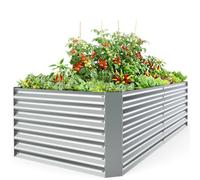 Ohuhu Jardineras Exterior Grandes 180x90x60cm para Jardín, Huerto Urbano Terraza para Plantar Todo Tipo de Vegetales, Hierbas y Flores, Maceteros Exterior Elevados de Acero