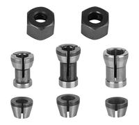 Oiieco Juego de 6 portabrocas de enrutador, 6 mm, 6,35 mm, 8 mm, adaptador de pinza de acero con 2 tuercas, compatible con enrutador Katsu y Makita, para fresa, grabado, recorte