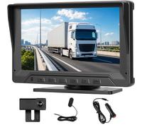 OiLiehu Kit de Cámara de Respaldo con Cable, Monitor HD 1080P de 7 Pulgadas, Cámara de Visión Nocturna Infrarroja, Resistente al Agua IP68, con Cable de 15 m, línea Auxiliar de Marcha Atrás y Medición