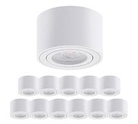 Oktaplex 12 Focos Superficie Techo Lile Blanco Incl. Módulo LED 3 Niveles Regulables Dimmable 4,8W 230V 2700K Blanco Cálido 80x50mm Aluminio Girable