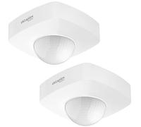 Oktaplex 2er Set Tim Detector de Presencia 360 Grados Detector de Movimiento para Exterior IP65 Sensor de Movimiento PIR Blanco 230V Sensor de Movimiento