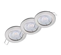 Oktaplex 3 Focos Empotrables Sedan y Módulos LED 4,8W 4000K 230V 380lm Blanco Neutro 110° Acero Inoxidable Cepillado Ojos de Buey Techo 60mm Redondo