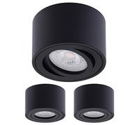 Oktaplex 3 Focos Superficie Orientable Lile Negro - Incl. Módulo LED 4,8W 230V 3000K Blanco Cálido 80x50mm - Foco LED Techo Interior Aluminio