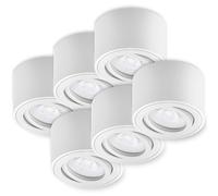 Oktaplex 6 focos de superficie Lile blanco - incl. módulo LED regulable 4,9W 230V 4000K blanco neutro 80x50mm spot de aluminio giratorio