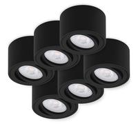 Oktaplex 6 focos de superficie Lile negro - incl. módulo LED regulable 4,9W 230V 4000K blanco neutro 80x50mm spot de aluminio giratorio