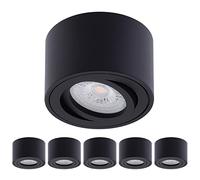 Oktaplex 6 Focos LED Techo Lile Negro - Incl. Módulo LED 4,8W 230V 4000K Blanco Neutro 80x50mm - Foco Superficie Orientable Interior Aluminio