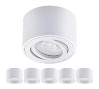 Oktaplex 6 Focos Superficie Orientable Lile Blanco - Incl. Módulo LED 4,8W 230V 3000K Blanco Cálido 80x50mm - Foco LED Techo Interior Aluminio