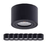 Oktaplex 9 Focos Superficie Orientable Lile Negro - Incl. Módulo LED 4,8W 230V 3000K Blanco Cálido 80x50mm - Foco LED Techo Interior Aluminio
