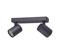 Oktaplex Bora foco de techo 2 llamas GU10 LED spot bar 25 cm 230V spot orientable Aplique de pared negro