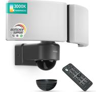 Oktaplex Cali Dos: Foco LED para exteriores con sensor de movimiento y control remoto, grado de protección IP65, luz blanca cálida, función maestra, color gris antracita