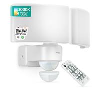 Oktaplex Cali Foco con detector de movimiento y mando a distancia, 4600 lm, blanco cálido, 3000 K, luz exterior, 40 W, IP65, foco LED blanco
