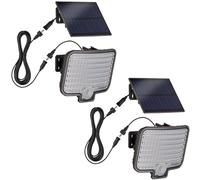 Oktaplex Ede - Lote de 2 proyectores solares con sensor de movimiento | LED, antracita, blanco cálido 3000K, aplique solar exterior IP44