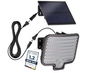 Oktaplex Ede - Proyector solar LED para exterior, con sensor de movimiento, 3000 K, luz solar para exterior, IP44, color antracita