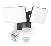 Aplique de pared LED con sensor de movimiento, 230V, IP65, 3200 lúmenes, luz blanca cálida, para exteriores. Foco, 3000K. Ideal para fachadas. Lámpara exterior, color antracita
