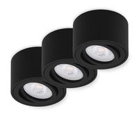 Oktaplex - Foco empotrable de aluminio giratorio de 3 lilas, incluye bombillas LED blanco cálido 3000K 1,9W foco intercambiable negro 230V