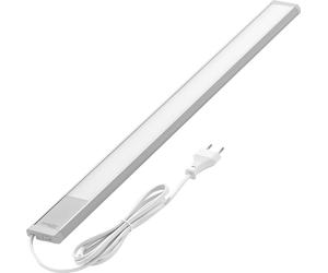 Oktaplex: Foco LED empotrable, aluminio plano con interruptor, 57,5 cm, 3000K (blanco cálido)