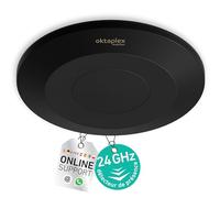 Oktaplex Isa Detector de presencia de techo negro - Ultraplano 22 mm - Sensor radar de 24 GHz para detección de presencia - Detector de movimiento de HF de 360° de montaje en superficie