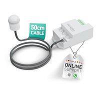 Oktaplex Jana detector de movimiento incorporado, sensor de infrarrojos exterior de 360 grados, diámetro 6 m, IP65/IP20, blanco con cable de 50 cm