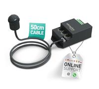 Oktaplex Jana - Detector de movimiento para exteriores (360 grados, sensor de infrarrojos, 4 m de diámetro, IP65/IP20, con cable de 50 cm), color negro