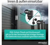 Oktaplex Jana: Sensor de movimiento para exteriores, infrarrojo, de empotrar, con cobertura de 360°, alcance de 6 metros, grado de protección IP65, 230V, color . Kit de actualización con sensor PIR