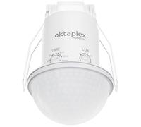 Oktaplex Kim 360° Detector de Movimiento de Instalación Exterior Blanco | IP54 - Sensor PIR de techo (10 m, sensor de movimiento interior)
