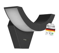 Oktaplex: Lámpara LED para exterior, IP54, 230V, aplique de pared, 3000K (blanco cálido), lámpara LED para pared exterior, modelo Lima, color antracita