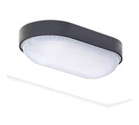 Oktaplex lighting, Lámpara LED de pared para sótano, 4000K, 9W, 800lm, IP65 con resistencia a la humedad, Luz para trastero, Negro