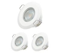 Oktaplex lighting Pack de 3 Focos LED Interior de Techo - Paris Bain 5W 2700K 230V 350lm IP44 RA>97 Blanco cálido Extraplano 30 mm Ojos de Buey LED