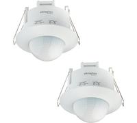Oktaplex Lote de 2 detectores de Presencia empotrables Sam Detector de Movimiento infrarrojo 360° Detector de Presencia 230V empotrable Interior Blanco
