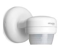 Oktaplex Mia - Detector de movimiento para exterior, 360 grados, giratorio, IP65, sensor de movimiento, 10 m, alcance 230 V, color blanco