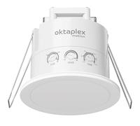Oktaplex Noa Detector de Presencia para Techo 360 Grados 24GHz IP65 Sensor de Movimiento Radar 6 m Sensor de Presencia Adecuado para Baño Montaje Empotrado Plano Blanco 230 V