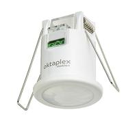 Detector de movimiento de techo Oktaplex, 360°, infrarrojos, para empotrar, diseño plano, color blanco, 230V, compatible con LED