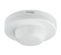 Oktaplex Set de 2 detectores de Presencia Pia para Exterior e Interior Detector de Movimiento por Infrarrojos 360° IP65 230V Interruptor de Presencia de Montaje en Superficie Blanco