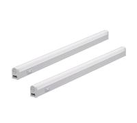 Oktaplex set de 2 Riga Luminaria LED bajo armario cocina 54 cm blanco neutro 4000K tira de luz extensible bajo armario 840 lumen 8,8 W 230 V con interruptor
