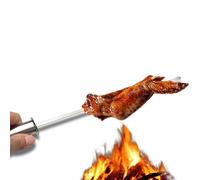 OKUMEYR 10 Piezas Unidades Pinchos de Barbacoa de Acero Inoxidable con Mango Anticalor para Asar Carnes Verduras y Mariscos al Aire